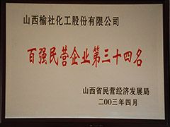 2003年山西省百強民營企業(yè)